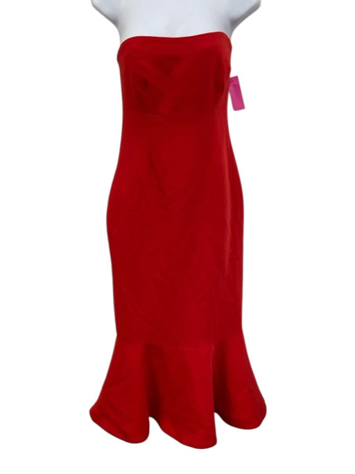 Cinq a Sept Size s / 4 Red Triacetate & Polyester Strapless Fitted Flare Dress Red / s / 4
