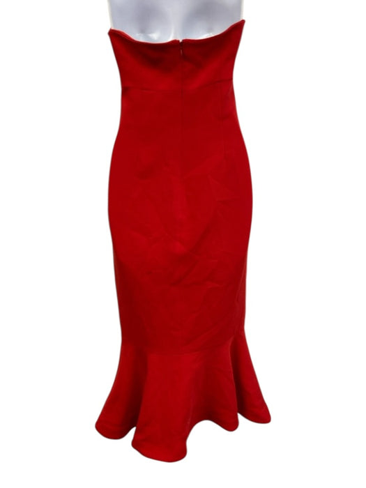Cinq a Sept Size s / 4 Red Triacetate & Polyester Strapless Fitted Flare Dress Red / s / 4