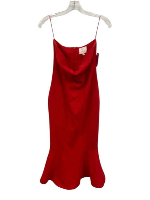 Cinq a Sept Size s / 4 Red Triacetate & Polyester Strapless Fitted Flare Dress Red / s / 4