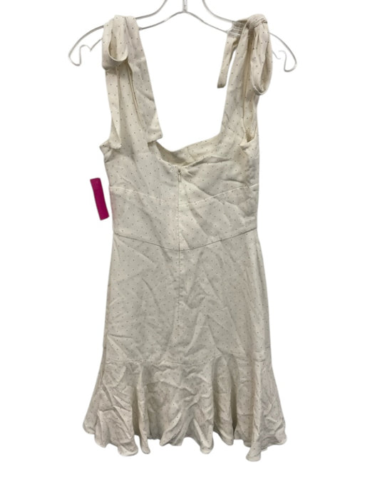 Alexis Size XS White & Black Viscose & Polyester Polka Dots Tie Straps Dress White & Black / XS