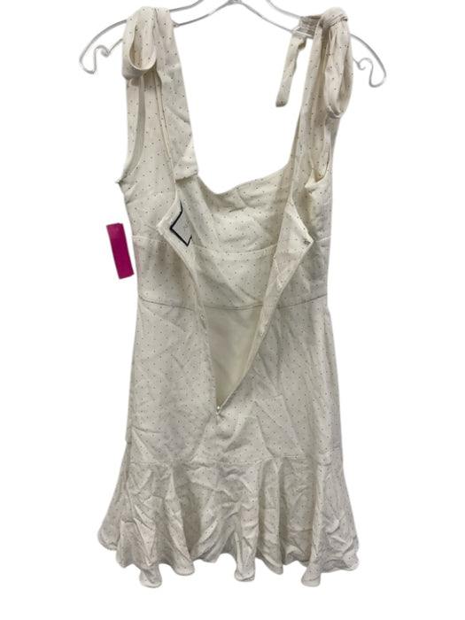 Alexis Size XS White & Black Viscose & Polyester Polka Dots Tie Straps Dress White & Black / XS