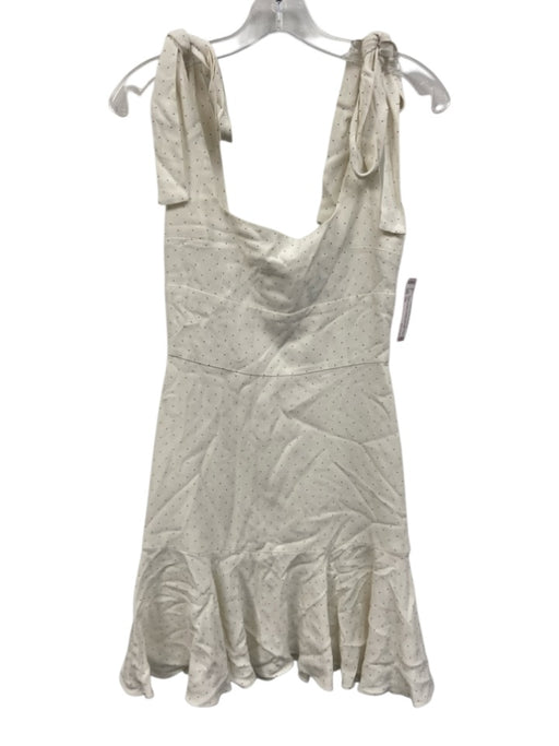 Alexis Size XS White & Black Viscose & Polyester Polka Dots Tie Straps Dress White & Black / XS