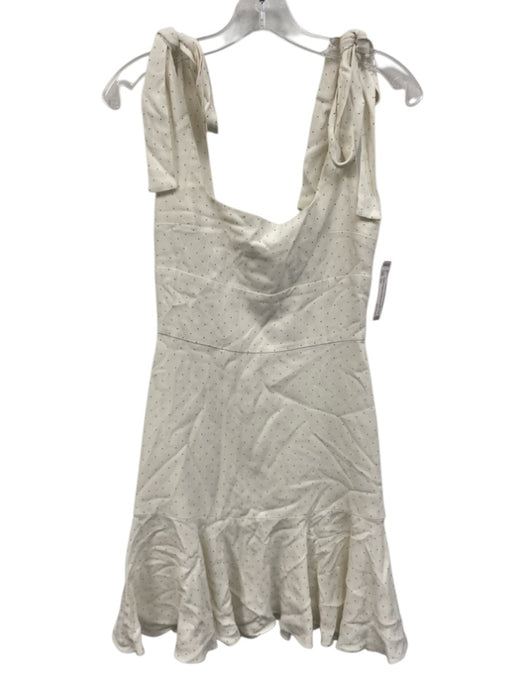 Alexis Size XS White & Black Viscose & Polyester Polka Dots Tie Straps Dress White & Black / XS