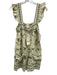 Show Me Your Mumu Size XS Green Linen & Viscose Palm Tree Ruffle Straps Dress Green / XS
