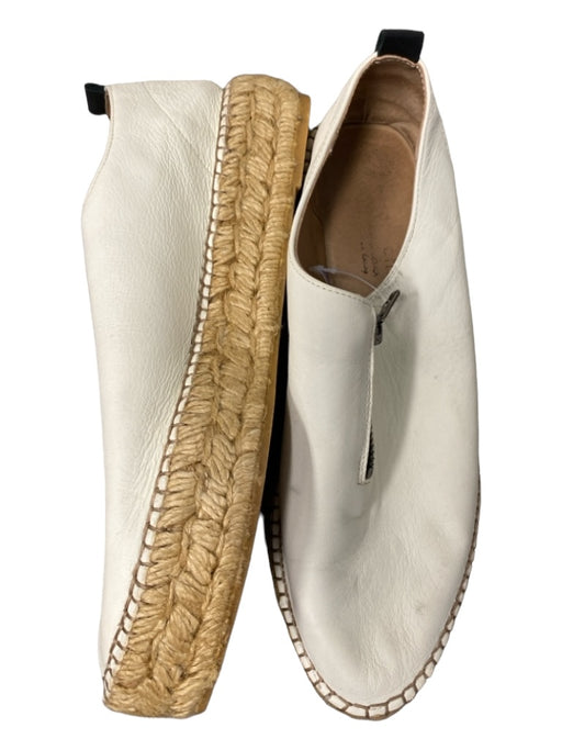 Eric Michael Shoe Size 40 white & tan Leather Zip Detail Slip On Shoes white & tan / 40