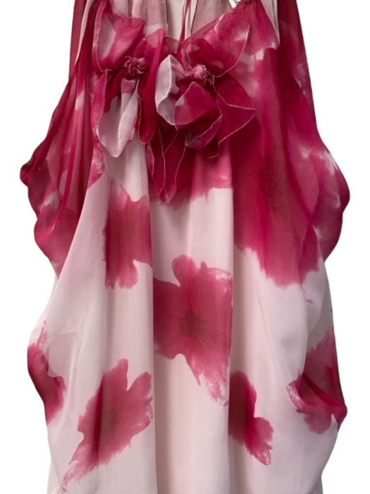 Robbi & Nikki Size S Pink Silk Sleeveless Keyhole Front Ruffle Detail Top Pink / S