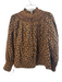 Doen Size Small Orange, Black & blue Cotton Leaf Print High Collar Sweatshirt Orange, Black & blue / Small