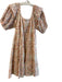 Cleobella Size XS Pink & Tan 100% Cotton Off Shoulder Floral Print Lined Dress Pink & Tan / XS