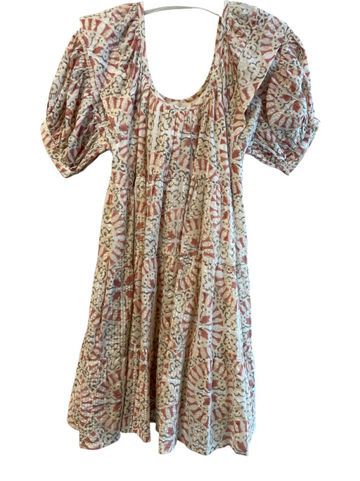 Cleobella Size XS Pink & Tan 100% Cotton Off Shoulder Floral Print Lined Dress Pink & Tan / XS