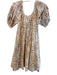 Cleobella Size XS Pink & Tan 100% Cotton Off Shoulder Floral Print Lined Dress Pink & Tan / XS