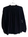 Point Sur Size 4 Black 100% Cotton Long Sleeve Polka Dot Button Down Top Black / 4
