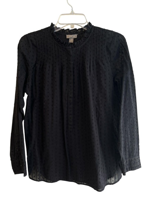 Point Sur Size 4 Black 100% Cotton Long Sleeve Polka Dot Button Down Top Black / 4