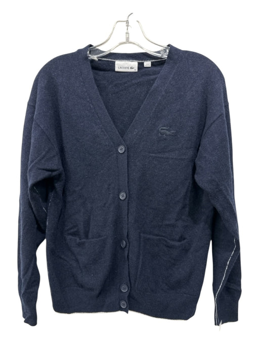 Lacoste Size 36 Navy Wool Blend Solid Cardigan Men's Sweater Navy / 36