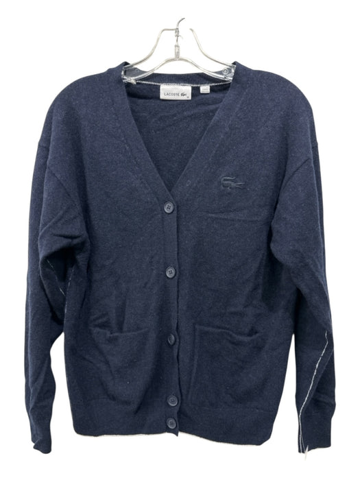 Lacoste Size 36 Navy Wool Blend Solid Cardigan Men's Sweater Navy / 36