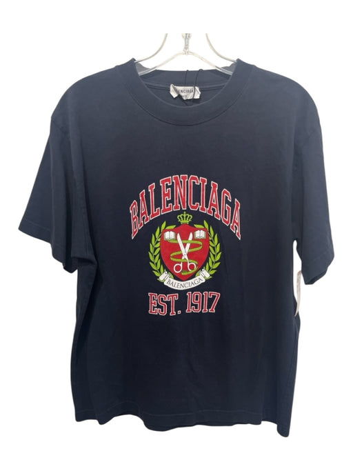 Balenciaga Size XL Black Cotton Graphic Men's Short Sleeve Black / XL