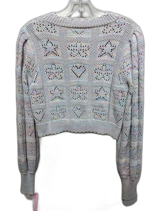 Loveshackfancy Size M Pastel Multi Cotton Ombre stars Cropped Cardigan Pastel Multi / M