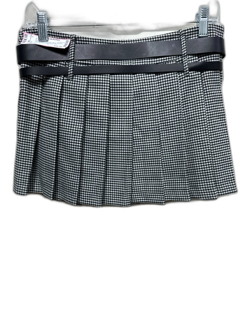 Aniye By Size XS Black & White Polyester Blend Pleated Houndstooth Mini Skirt Black & White / XS