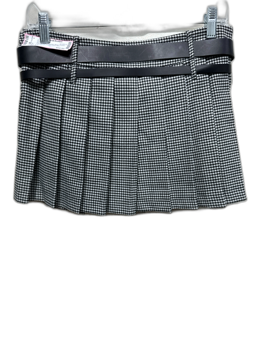 Aniye By Size XS Black & White Polyester Blend Pleated Houndstooth Mini Skirt Black & White / XS