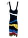 Staud Size XS Black, Blue, Multi Viscose Blend Knit Colorblock Scoop Neck Dress Black, Blue, Multi / XS