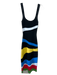 Staud Size XS Black, Blue, Multi Viscose Blend Knit Colorblock Scoop Neck Dress Black, Blue, Multi / XS