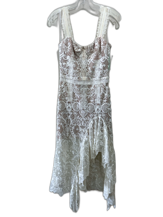 Bronx & Banco Size XS White & Beige Polyester Lace Overlay Bustier Dress White & Beige / XS