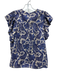 Ulla Johnson Size 2 Blue & Beige Cotton Blend Abstract Floral Top Blue & Beige / 2