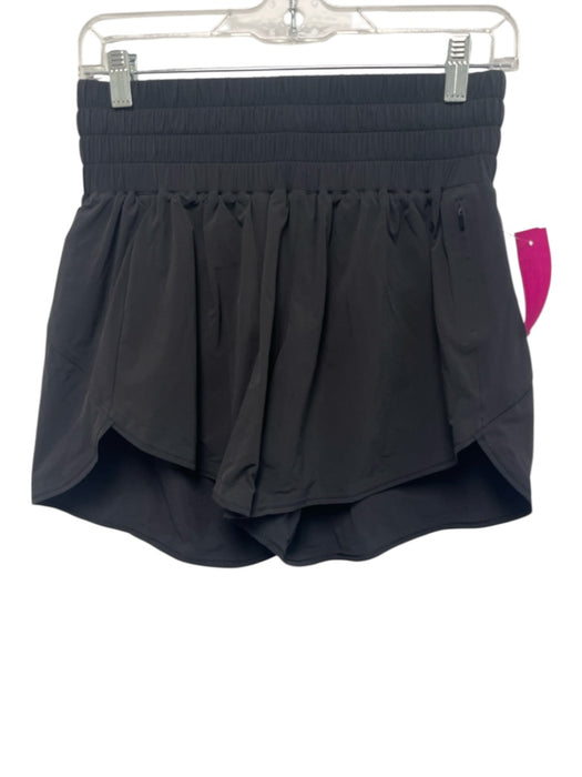 Outdoor Voices Size M Black Nylon & Spandex Elastic Waist Zip Pocket Shorts Black / M