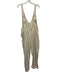 We The Free Size M Cream Beige Cotton Denim Sleeveless Overalls V Neck Jumpsuit Cream Beige / M
