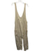 We The Free Size M Cream Beige Cotton Denim Sleeveless Overalls V Neck Jumpsuit Cream Beige / M