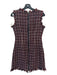 Fate Size S Red, Blue & Black Polyester Metallic Thread tweed Round Neck Dress Red, Blue & Black / S