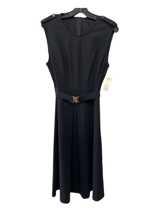 Tyler Boe Size 6 Black Rayon Blend Round Neck Sleeveless Stud Detail Midi Dress Black / 6