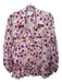 Misa Size M Pink, Purple & Multi Long Sleeve Collar Floral Print Ruffle Top Pink, Purple & Multi / M