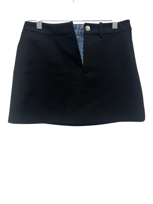 SER.O.YA Size XS Medium Wash & Black Nylon Blend Denim High Rise Mini Skirt Medium Wash & Black / XS