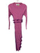 PH5 Size Medium Pink & Purple Viscose Blend Long Sleeve Ribbed Side Slit Dress Pink & Purple / Medium