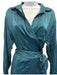 Sies Marjan Size 6 Teal Blue Viscose Blend Long Sleeve Satin Collar Dress Teal Blue / 6