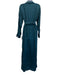 Sies Marjan Size 6 Teal Blue Viscose Blend Long Sleeve Satin Collar Dress Teal Blue / 6