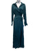 Sies Marjan Size 6 Teal Blue Viscose Blend Long Sleeve Satin Collar Dress Teal Blue / 6