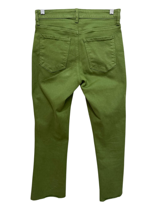 KUT Size 0 Green Cotton Zip Fly Ankle Flare Hem Frayed Hem Jeans Green / 0