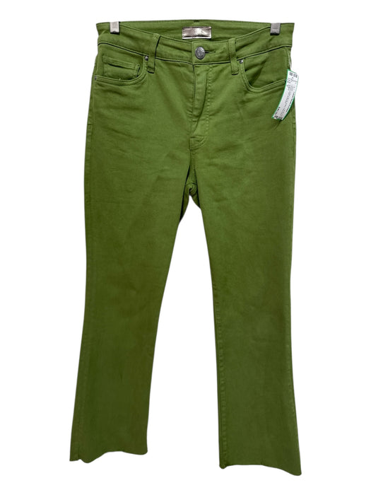 KUT Size 0 Green Cotton Zip Fly Ankle Flare Hem Frayed Hem Jeans Green / 0