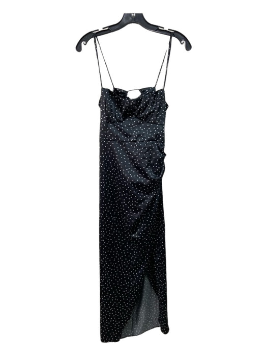 Zara Size Medium Black & White Polyester Polka Dots Spaghetti Strap Maxi Dress Black & White / Medium