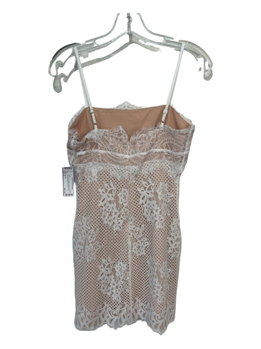 Majorelle Size S White & Beige Cotton Blend Lace Overlay Spaghetti Strap Dress White & Beige / S