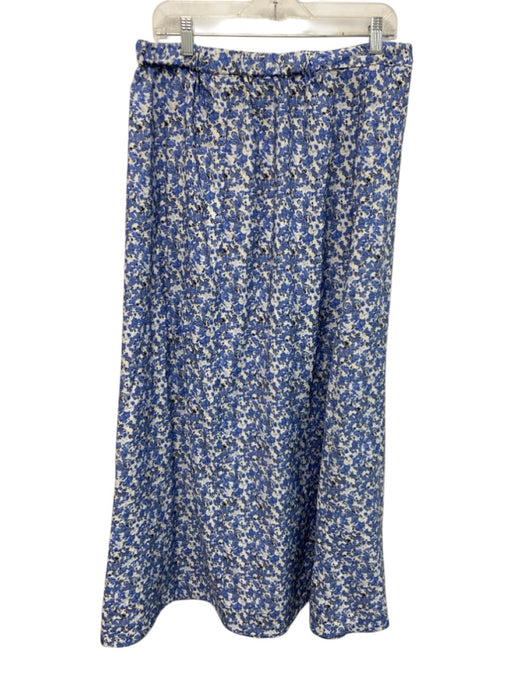 MSCH Copnhagen Size M Blue & White Viscose & Polyamide Stretch Waist Skirt Blue & White / M