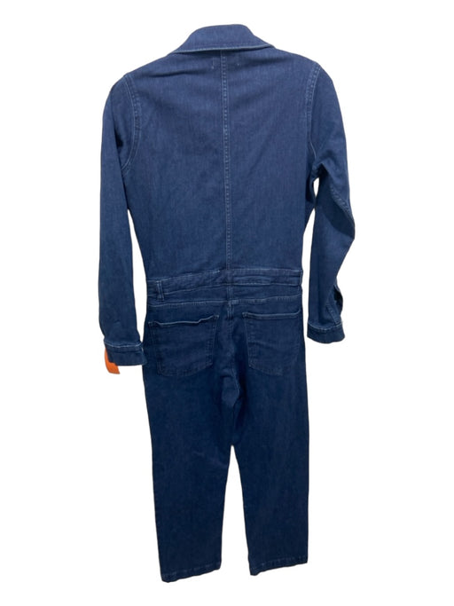 DL1961 Size S Dark Wash Cotton Denim Collar Long Sleeve Button Front Jumpsuit Dark Wash / S