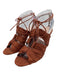 Loeffler Randall Shoe Size 8.5 Clay Orange textile upper Lace Up Ankle Sandals Clay Orange / 8.5