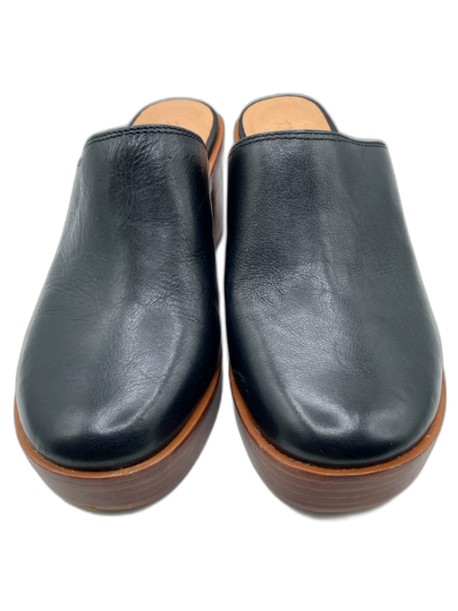 Madewell Shoe Size 9 Black & Brown Leather Upper Wood Stacked Heel Clogs Black & Brown / 9