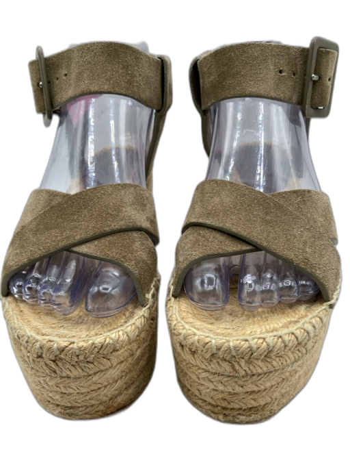 Celine Shoe Size 36 Taupe & Tan Leather Upper Suede Criss Cross Strap Sandals Taupe & Tan / 36