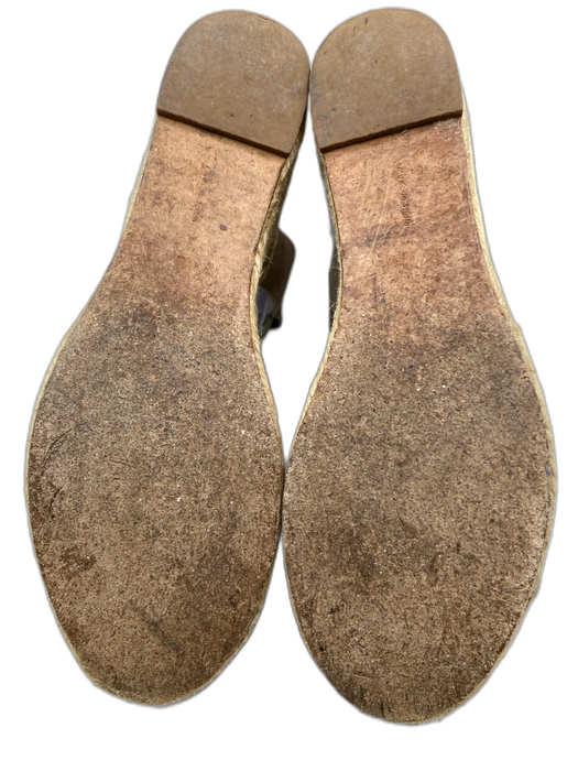 Celine Shoe Size 36 Taupe & Tan Leather Upper Suede Criss Cross Strap Sandals Taupe & Tan / 36