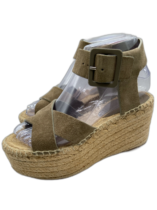 Celine Shoe Size 36 Taupe & Tan Leather Upper Suede Criss Cross Strap Sandals Taupe & Tan / 36