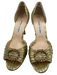 Manolo Blahnik Shoe Size 36 Gold textile upper Leather D'Orsay Embellished Pumps Gold / 36