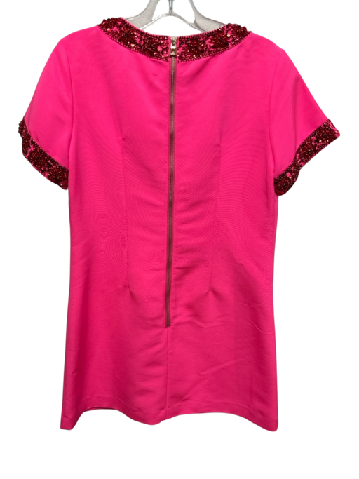 STS Sail to Sable Size S Hot Pink & Red Polyester Sequin Detail Shift Dress Hot Pink & Red / S
